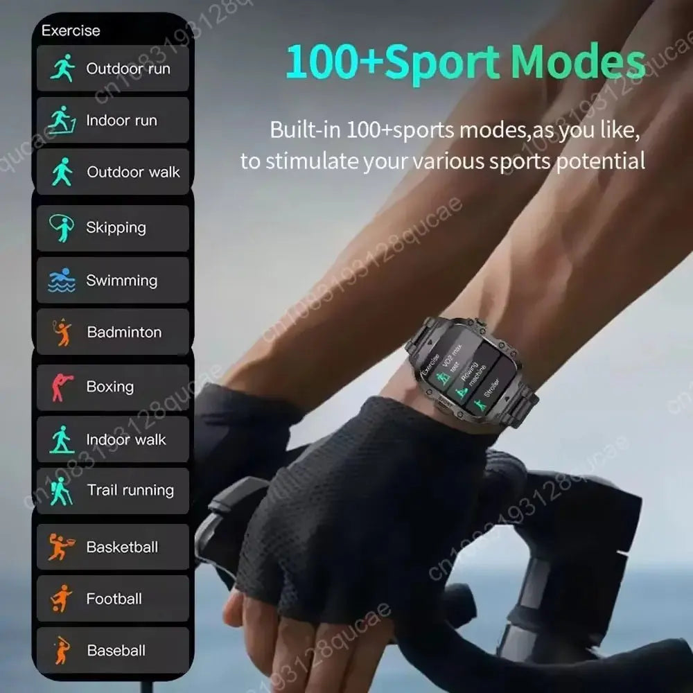 2025 New Rugged Military GPS Smart Watch Men Bluetooth Call Health Monitoring AI Voice Sport Waterproof Smartwatches For Android - HONORABLE VETERANS SOLUTIONS