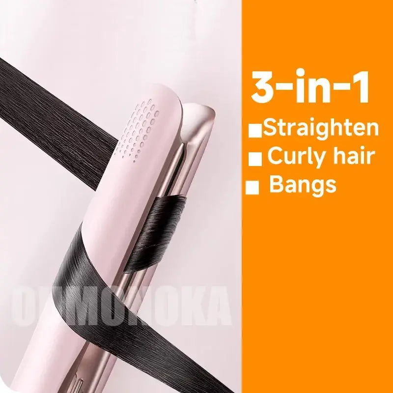 3-in-1 Hair Straightener for Hair Mini Flat Iron Styling Tools & Appliances Brush Beard Salon Hair Curler Professional Hot Comb - HONORABLE VETERANS SOLUTIONS