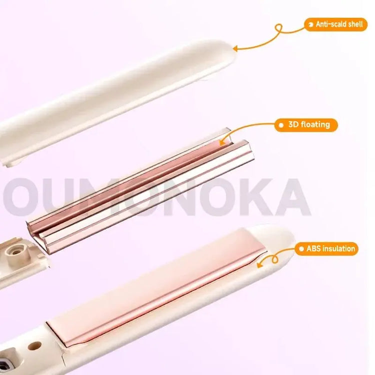 3-in-1 Hair Straightener for Hair Mini Flat Iron Styling Tools & Appliances Brush Beard Salon Hair Curler Professional Hot Comb - HONORABLE VETERANS SOLUTIONS