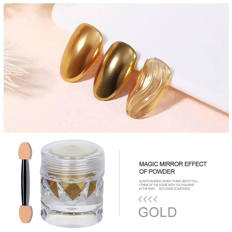 3-piece mirror-finish nail polish powder set, perfect for DIY nail art and creating captivating artistic nail designs. A great t - HONORABLE VETERANS SOLUTIONS