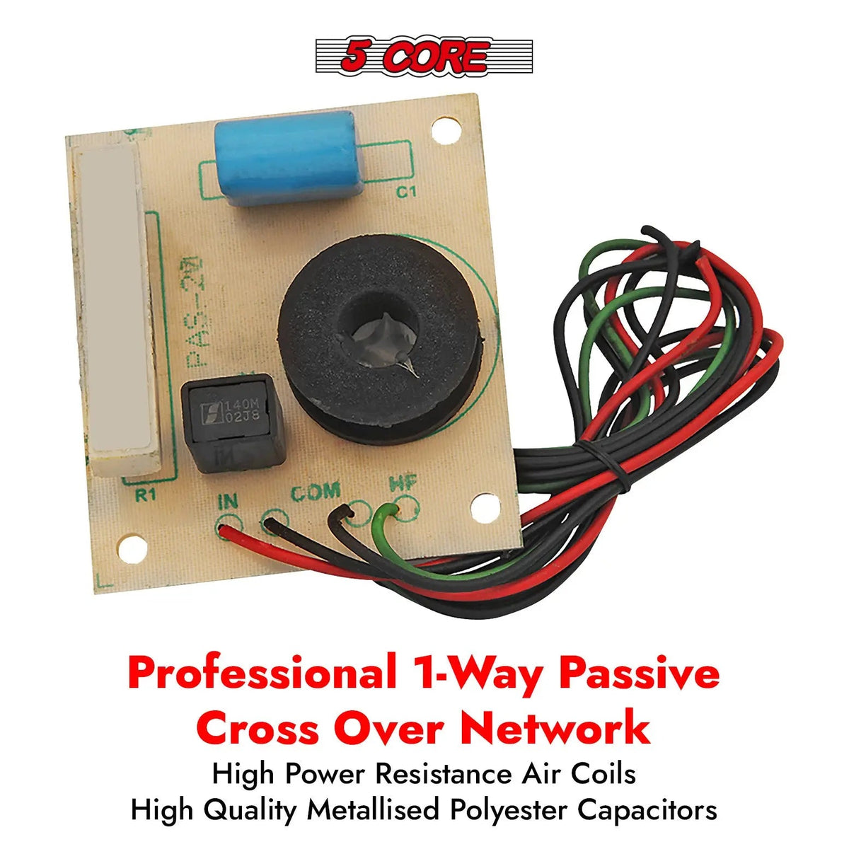 5 Core 1 Way 4Pcs Passive Cross Over Network Frequency Divider Metalised Polyester Capacitors - HONORABLE VETERANS SOLUTIONS