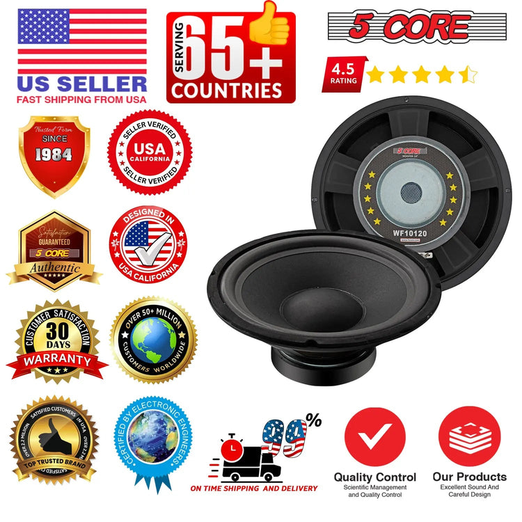 5 Core 10 Inch Guitar Speaker Replacement 600W 4 Ohm for Amplifier Cabinets - HONORABLE VETERANS SOLUTIONS
