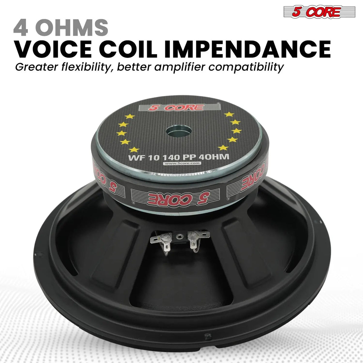5 Core 10" Subwoofer Pair 1500W Car Woofer 4 Ohm Replacement Deep Bass Sub Loud Speaker for Vehicle - HONORABLE VETERANS SOLUTIONS