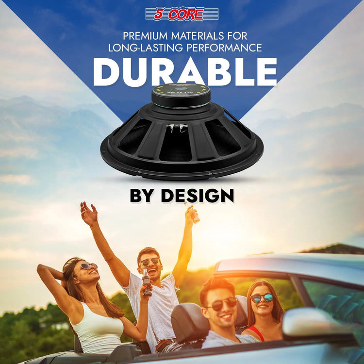 5 Core 15 Inch Car Woofer Audio 450W 4Ohm Deep Bass Replacement Subwoofer Component Loud Speaker - HONORABLE VETERANS SOLUTIONS