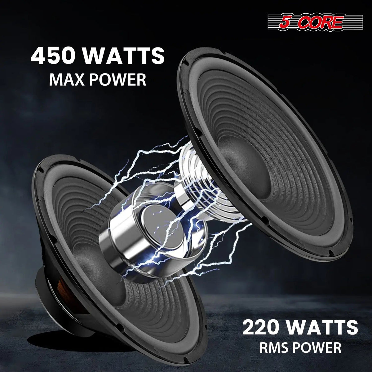 5 Core 15 Inch Car Woofer Audio Pair 1000W Combined 4Ohm Deep Bass Replacement Subwoofer Speaker - HONORABLE VETERANS SOLUTIONS
