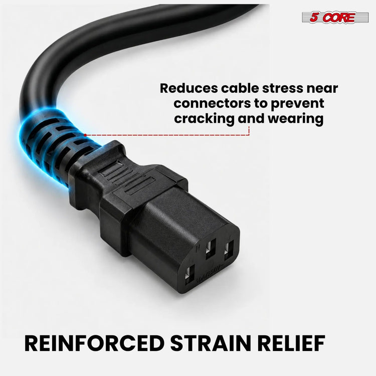 5 Core 3 Prong AC Laptop Notebook Power Cord 10Ft Universal Replacement Computer Cable - HONORABLE VETERANS SOLUTIONS