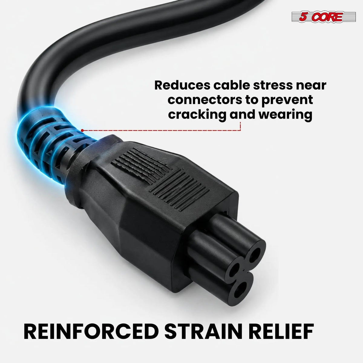 5 Core 3 Prong AC Laptop Notebook Power Cord 10Ft Universal Replacement Computer Cable - HONORABLE VETERANS SOLUTIONS