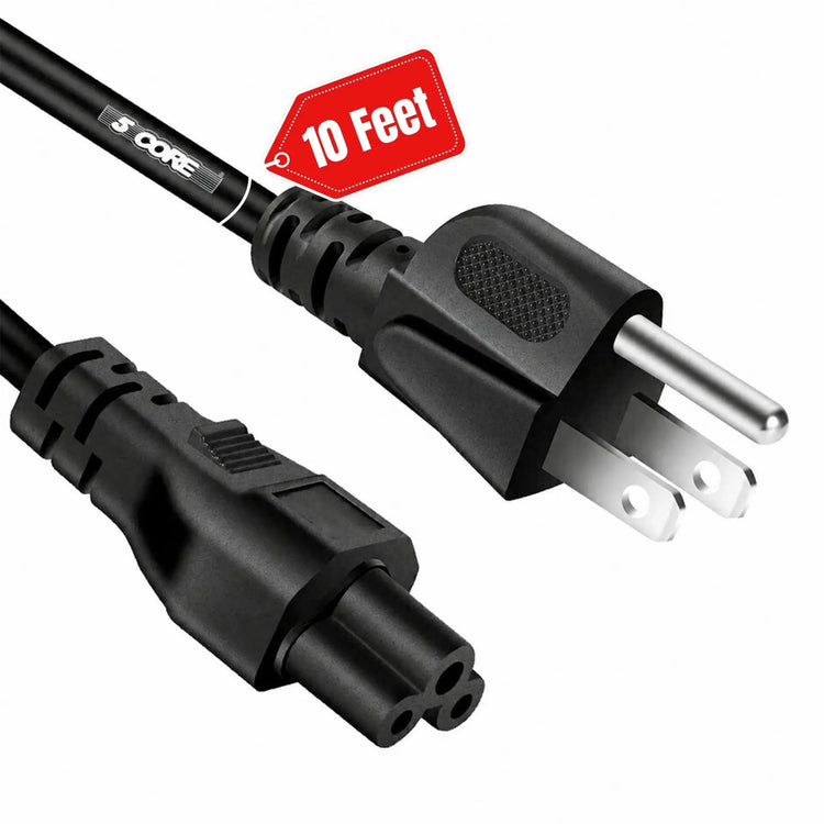 5 Core 3 Prong AC Laptop Notebook Power Cord 10Ft Universal Replacement Computer Cable - HONORABLE VETERANS SOLUTIONS