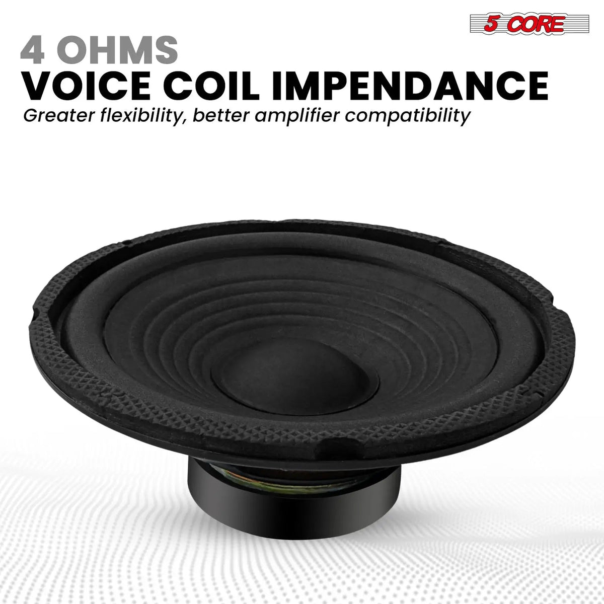 5 Core 6 Inch Subwoofer 300W Car Audio Sub Woofer 4 Ohm Deep Bass Replacement Loud Speaker - HONORABLE VETERANS SOLUTIONS