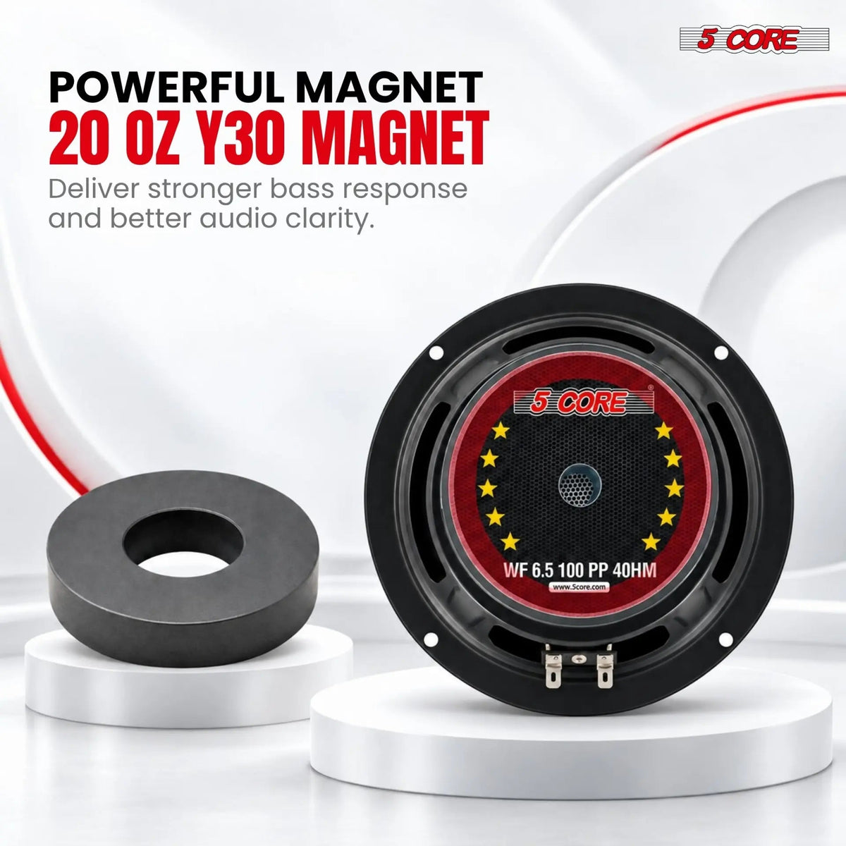 5 Core 6.5 Inch Subwoofer 500W Car Audio Woofer 4 Ohm Replacement Deep Bass Loud Speaker - HONORABLE VETERANS SOLUTIONS