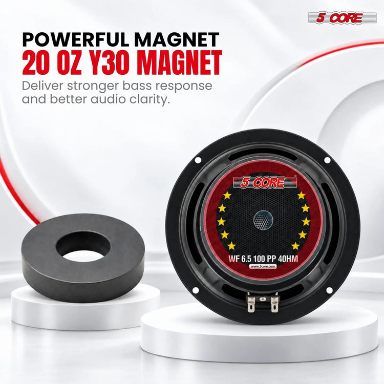 5 Core 6.5 Inch Subwoofer 500W Car Audio Woofer 4 Ohm Replacement Deep Bass Loud Speaker - HONORABLE VETERANS SOLUTIONS