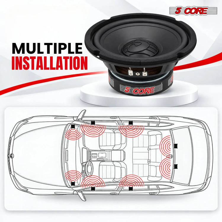 5 Core 6.5 Inch Subwoofer 500W Car Audio Woofer 4 Ohm Replacement Deep Bass Loud Speaker - HONORABLE VETERANS SOLUTIONS