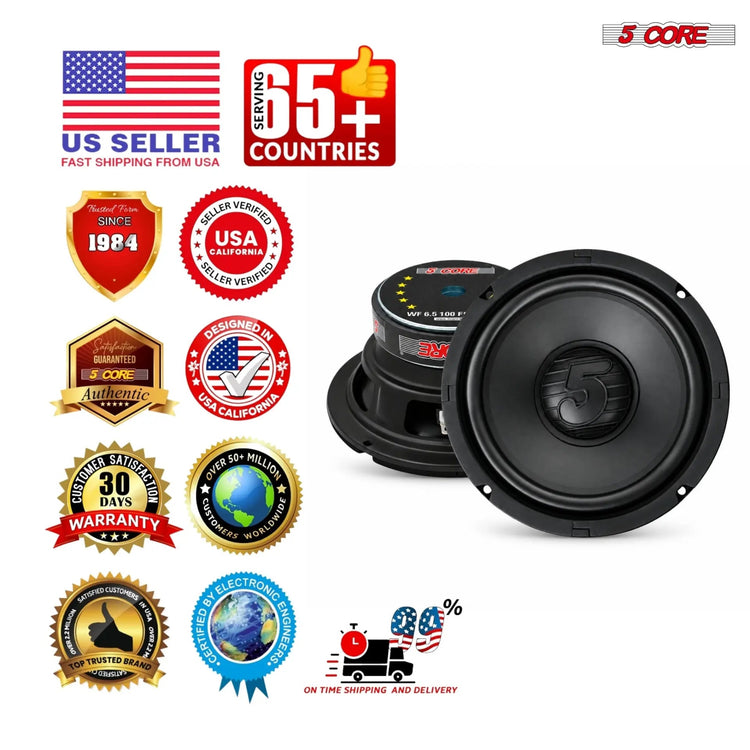5 Core 6.5 Inch Subwoofer 500W Car Audio Woofer 4 Ohm Replacement Deep Bass Loud Speaker - HONORABLE VETERANS SOLUTIONS