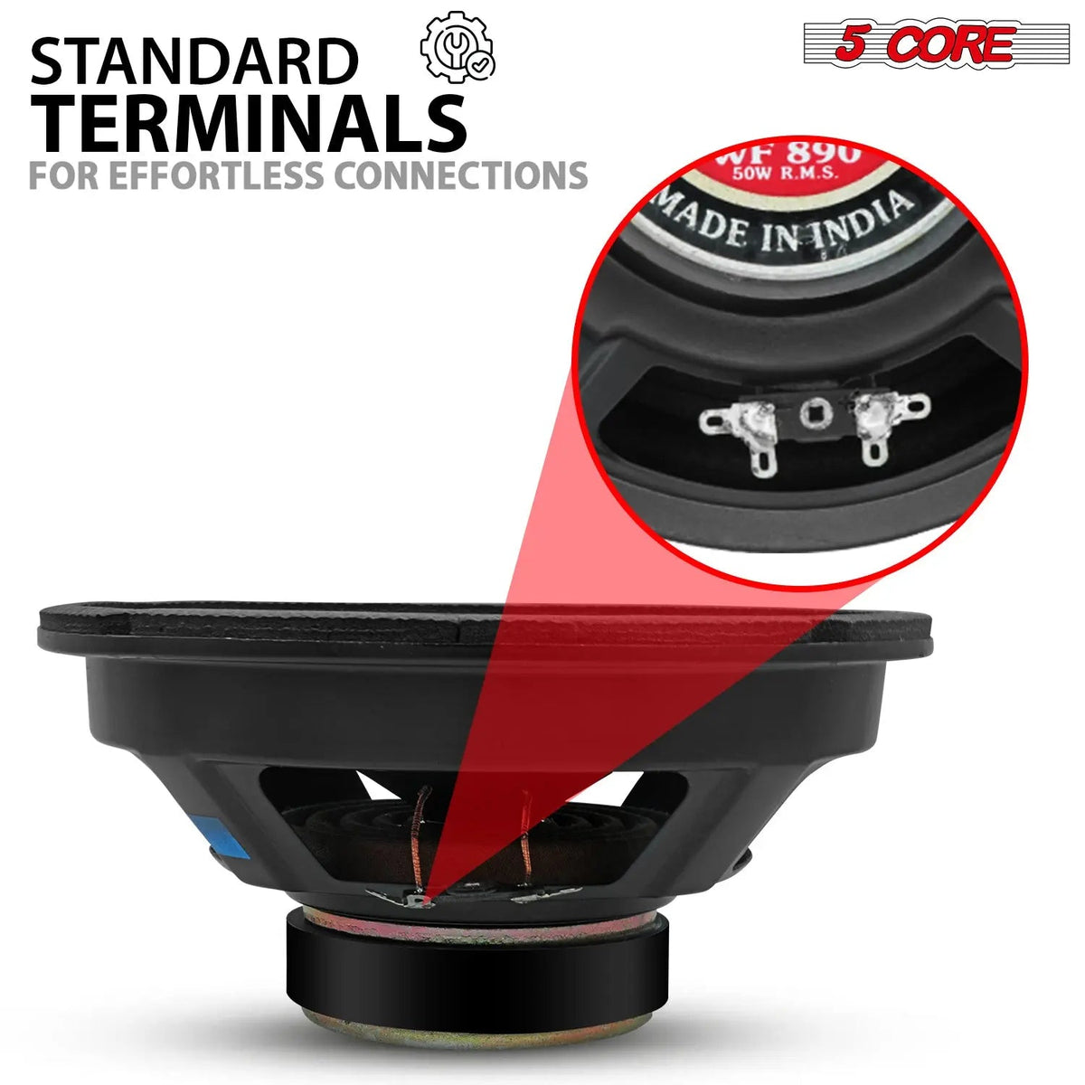 5 Core 8 Inch Car Woofer Audio 500W 4Ohm Deep Bass Subwoofer CCAW Voice Coil Component Loud Speaker - HONORABLE VETERANS SOLUTIONS