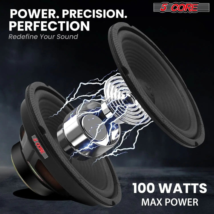 5 Core 8 Inch Car Woofer Audio Pair 1000W 4Ohm Deep Bass Subwoofer Component Loud Speaker System - HONORABLE VETERANS SOLUTIONS
