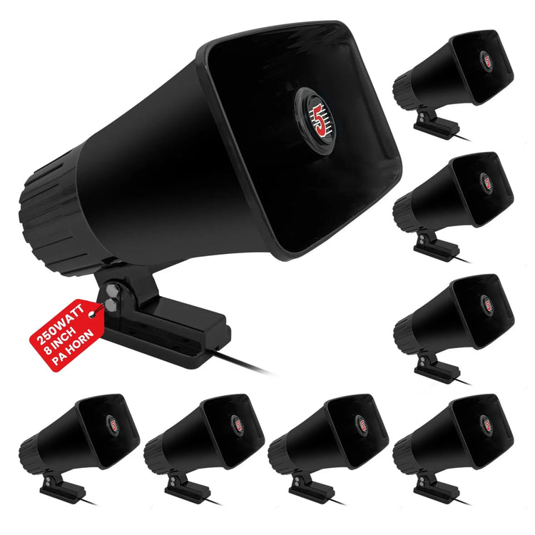 5 Core 8 Inch PA Horn 250W Loud Speaker Bull Horn Loud Audio 8Ohm All Weather Indoor Outdoor Use - HONORABLE VETERANS SOLUTIONS