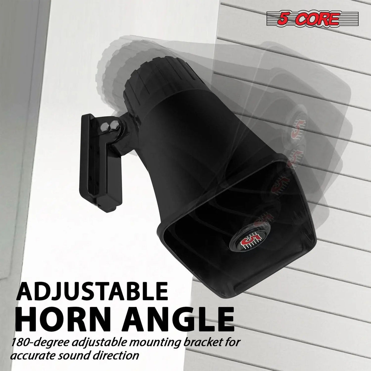 5 Core 8 Inch PA Horn 250W Loud Speaker Bull Horn Loud Audio 8Ohm All Weather Indoor Outdoor Use - HONORABLE VETERANS SOLUTIONS