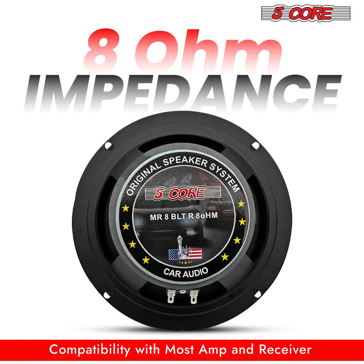 5 Core 8" Subwoofer Speaker 500W Mid Range PA DJ Audio Sub Woofer 8Ohm Deep Bass Replacement Driver - HONORABLE VETERANS SOLUTIONS