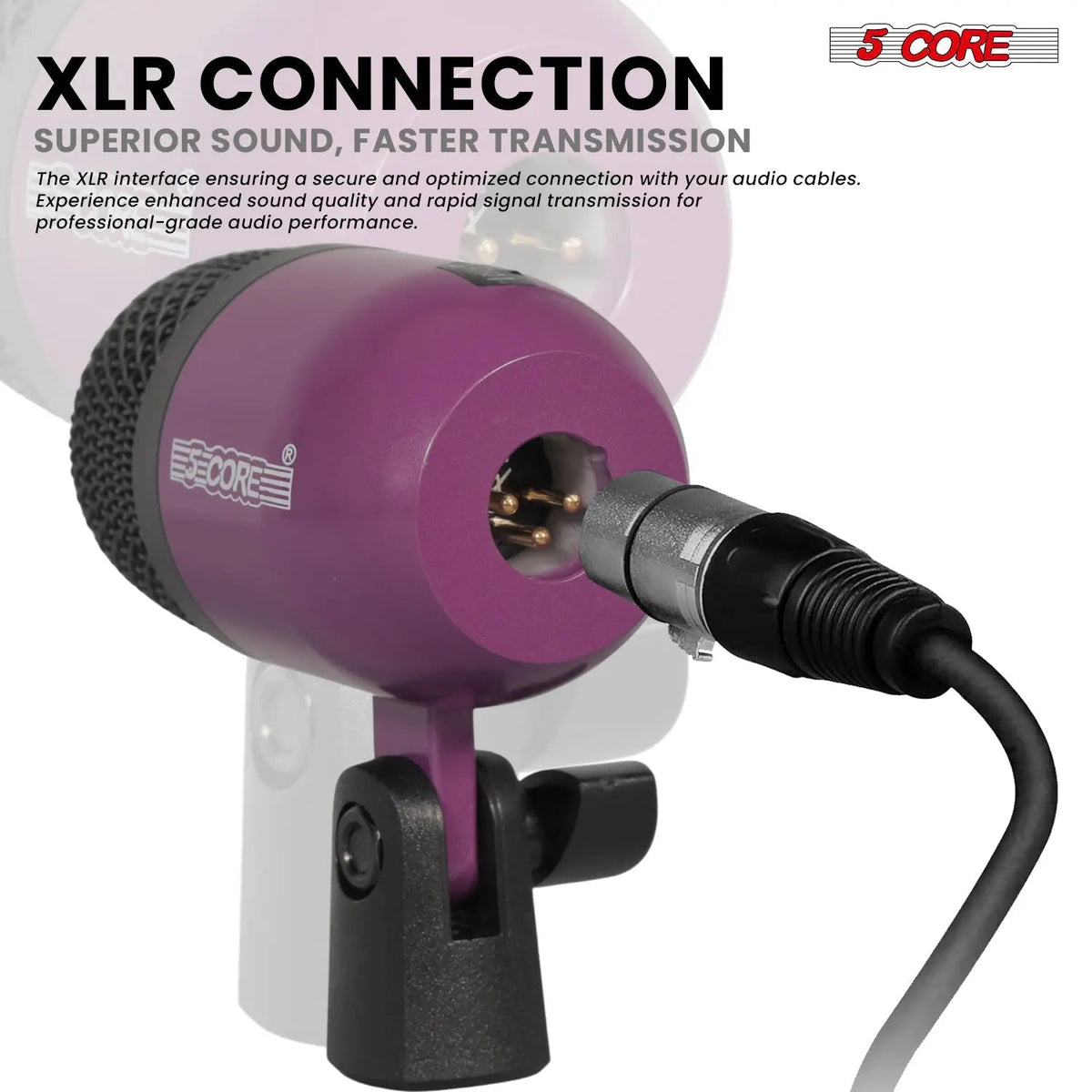 5 Core 9 Piece Drum Microphone Set w Kick Bass, Tom/Snare and Condenser Hi Hat & Cymbals Mics - HONORABLE VETERANS SOLUTIONS