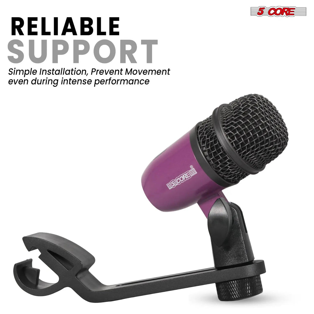 5 Core 9 Piece Drum Microphone Set w Kick Bass, Tom/Snare and Condenser Hi Hat & Cymbals Mics - HONORABLE VETERANS SOLUTIONS