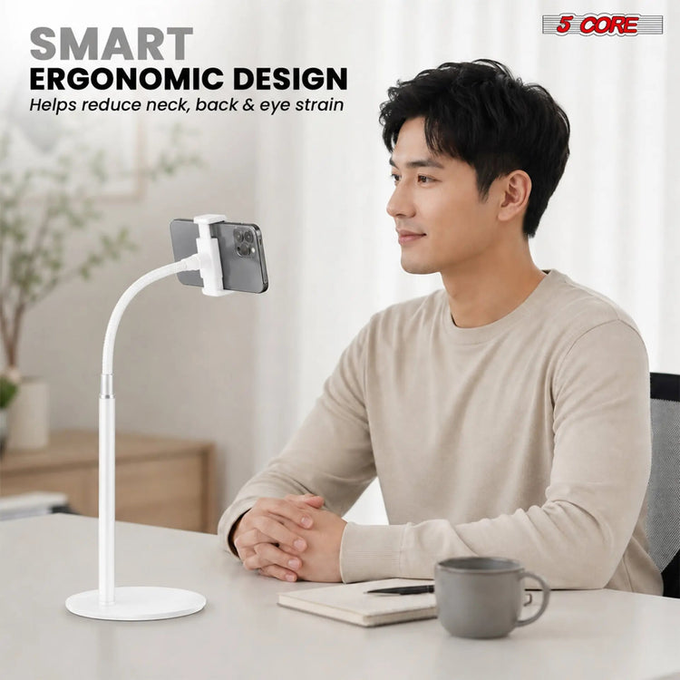 5 Core Cell Phone Stand for Desk Gooseneck Flexible Phone Holder Clamp Mount - HONORABLE VETERANS SOLUTIONS