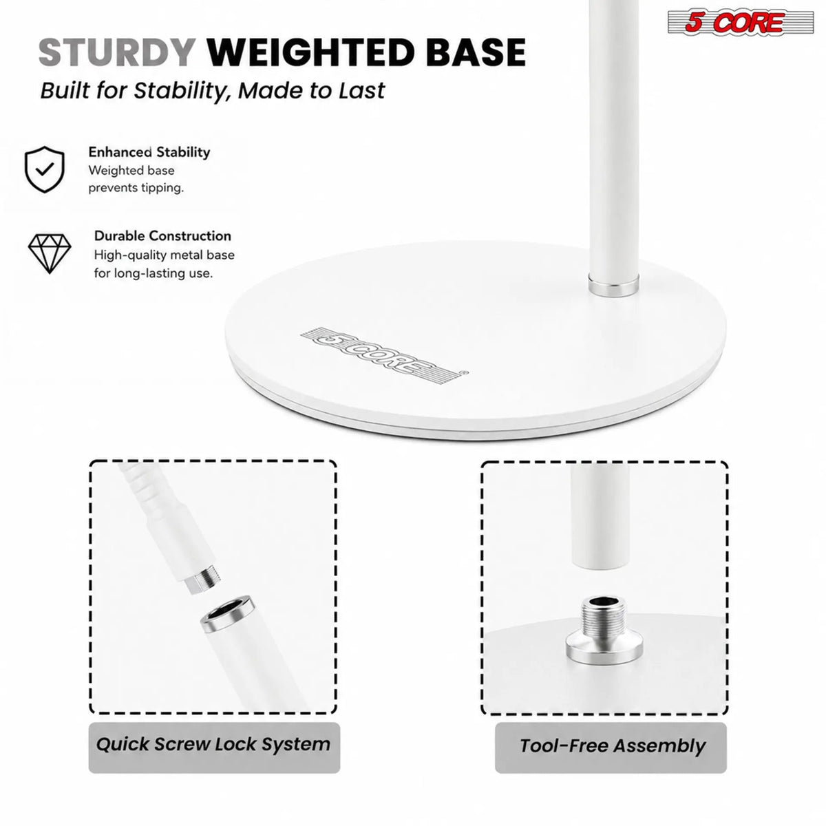 5 Core Cell Phone Stand for Desk Gooseneck Flexible Phone Holder Clamp Mount - HONORABLE VETERANS SOLUTIONS