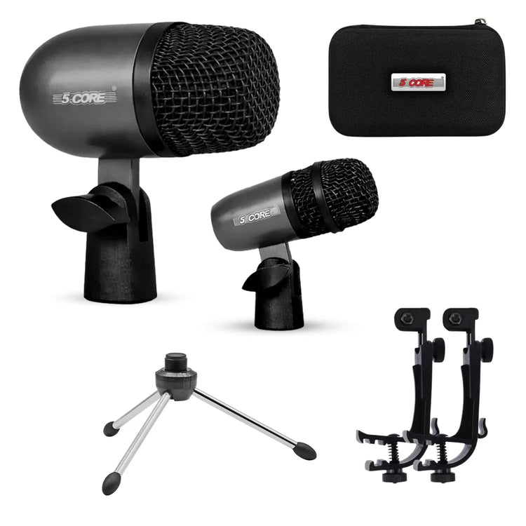5 Core Conga Mic Snare Tom Microphone Drum Kit Condenser XLR Instrument Mics - HONORABLE VETERANS SOLUTIONS