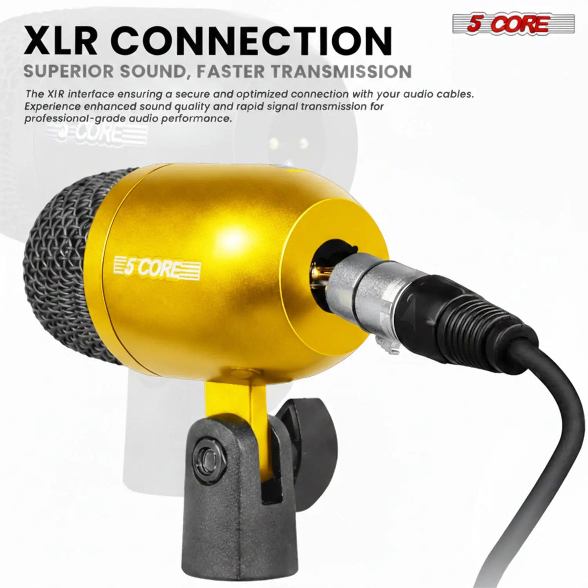 5 Core Conga Mic Snare Tom Set Professional XLR Cardioid Condenser Instrument Microphone Kit - HONORABLE VETERANS SOLUTIONS