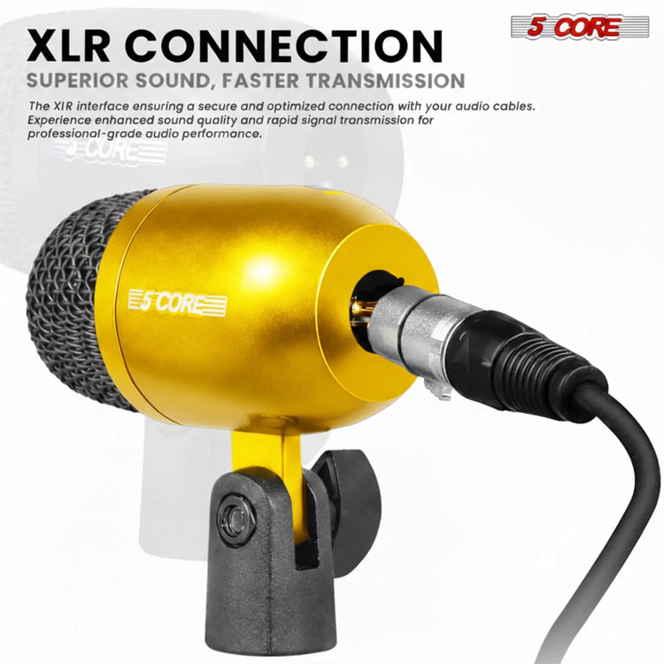 5 Core Conga Mic Snare Tom Set Professional XLR Cardioid Condenser Instrument Microphone Kit - HONORABLE VETERANS SOLUTIONS