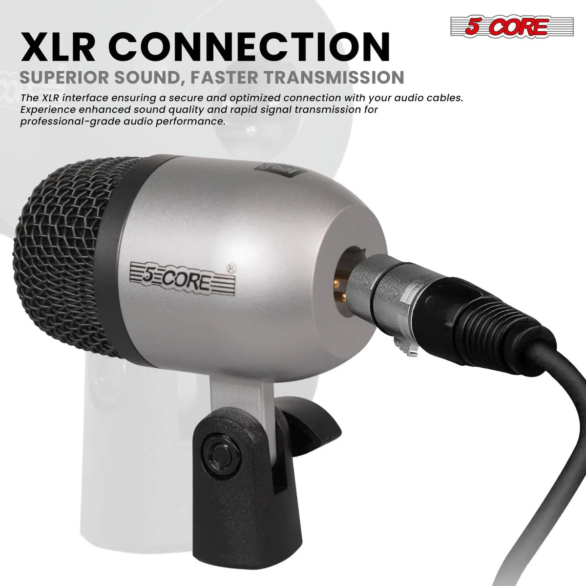 5 Core Drum Microphone Kit 7 Piece All Metal Drummer Instrument Mics Tom/Snare & Cymbals Set - HONORABLE VETERANS SOLUTIONS