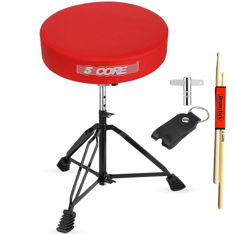 5 Core Drum Throne 3" Padded Drum Seat Height Adjustable Drumming Chair for Practice and Performance - HONORABLE VETERANS SOLUTIONS