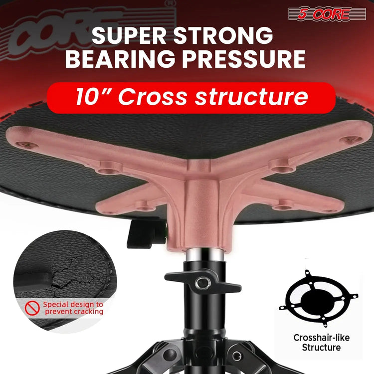 5 Core Drum Throne 3" Padded Drum Seat Height Adjustable Drumming Chair for Practice and Performance - HONORABLE VETERANS SOLUTIONS