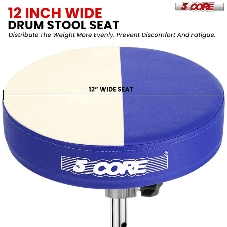 5 Core Drum Throne 3" Padded Drum Seat Height Adjustable Drumming Chair for Practice and Performance - HONORABLE VETERANS SOLUTIONS