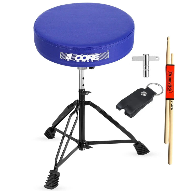 5 Core Drum Throne 3" Padded Drum Seat Height Adjustable Drumming Chair for Practice and Performance - HONORABLE VETERANS SOLUTIONS