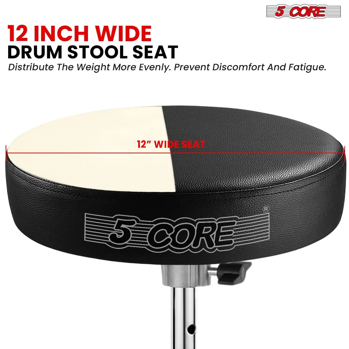 5 Core Drum Throne 3" Padded Drum Seat Height Adjustable Drumming Chair for Practice and Performance - HONORABLE VETERANS SOLUTIONS