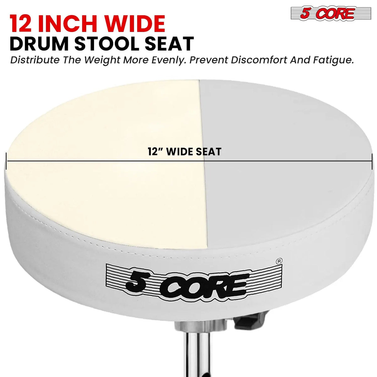 5 Core Drum Throne 3" Padded Drum Seat Height Adjustable Drumming Chair for Practice and Performance - HONORABLE VETERANS SOLUTIONS