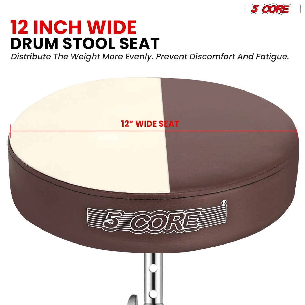 5 Core Drum Throne 3" Padded Drum Seat Height Adjustable Drumming Chair for Practice and Performance - HONORABLE VETERANS SOLUTIONS