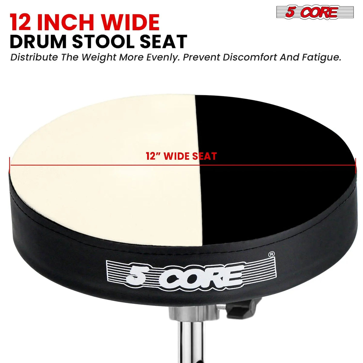 5 Core Drum Throne 3" Padded Drum Seat Height Adjustable Drumming Chair for Practice and Performance - HONORABLE VETERANS SOLUTIONS