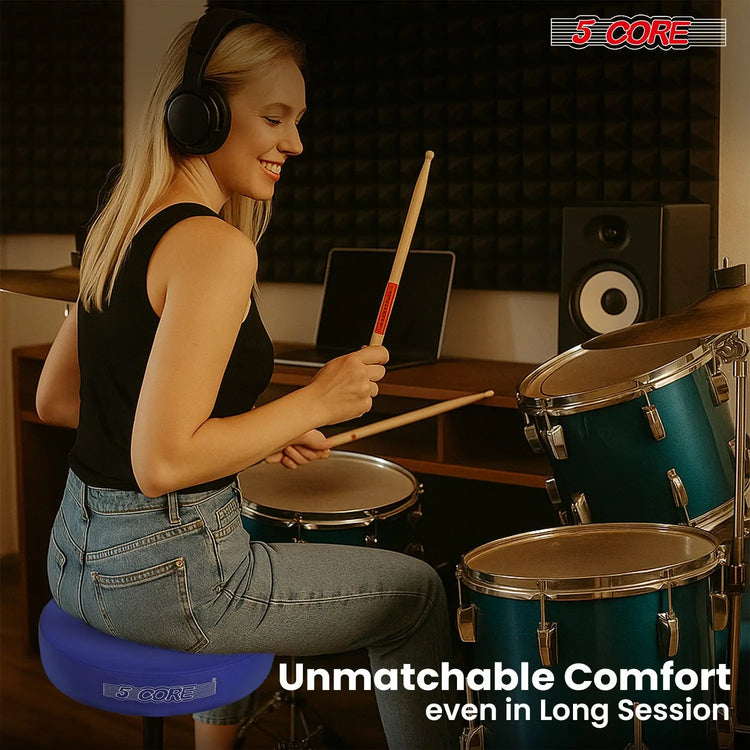 5 Core Drum Throne 3" Padded Seat Adjustable Drumming Chair for Practice and Performance - HONORABLE VETERANS SOLUTIONS
