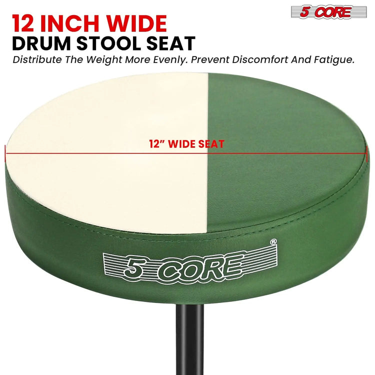 5 Core Drum Throne 3" Padded Seat Adjustable Drumming Chair for Practice and Performance - HONORABLE VETERANS SOLUTIONS