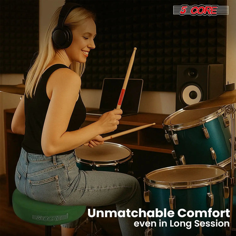 5 Core Drum Throne 3" Padded Seat Adjustable Drumming Chair for Practice and Performance - HONORABLE VETERANS SOLUTIONS