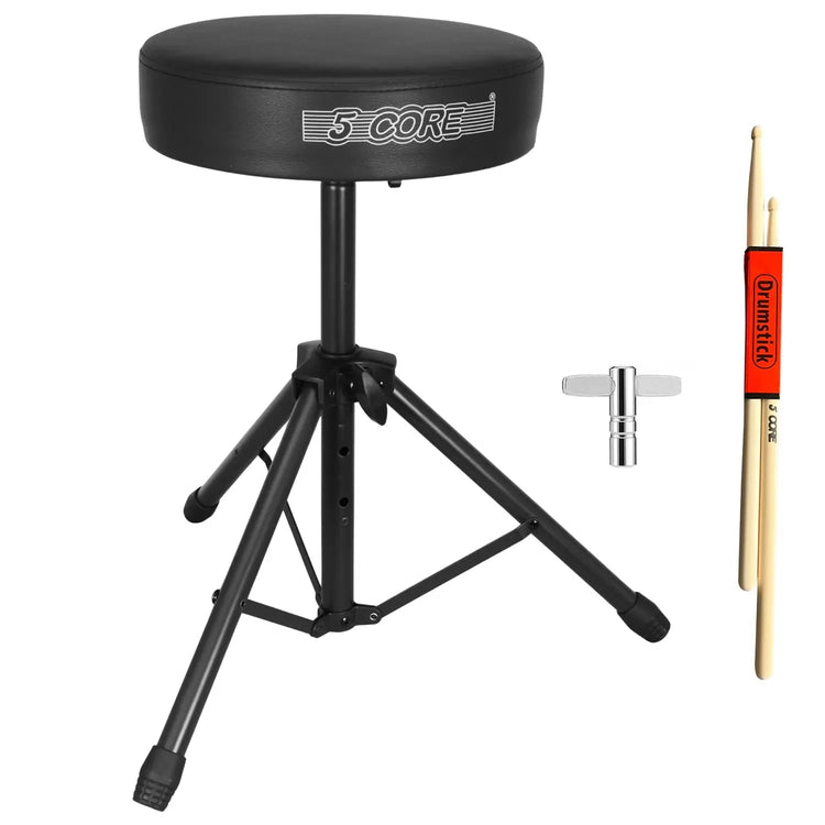 5 Core Drum Throne 3" Padded Seat Adjustable Drumming Chair for Practice and Performance - HONORABLE VETERANS SOLUTIONS