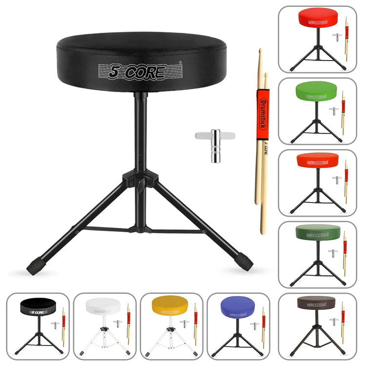 5 Core Drum Throne 3" Padded Seat Adjustable Drumming Chair for Practice and Performance - HONORABLE VETERANS SOLUTIONS