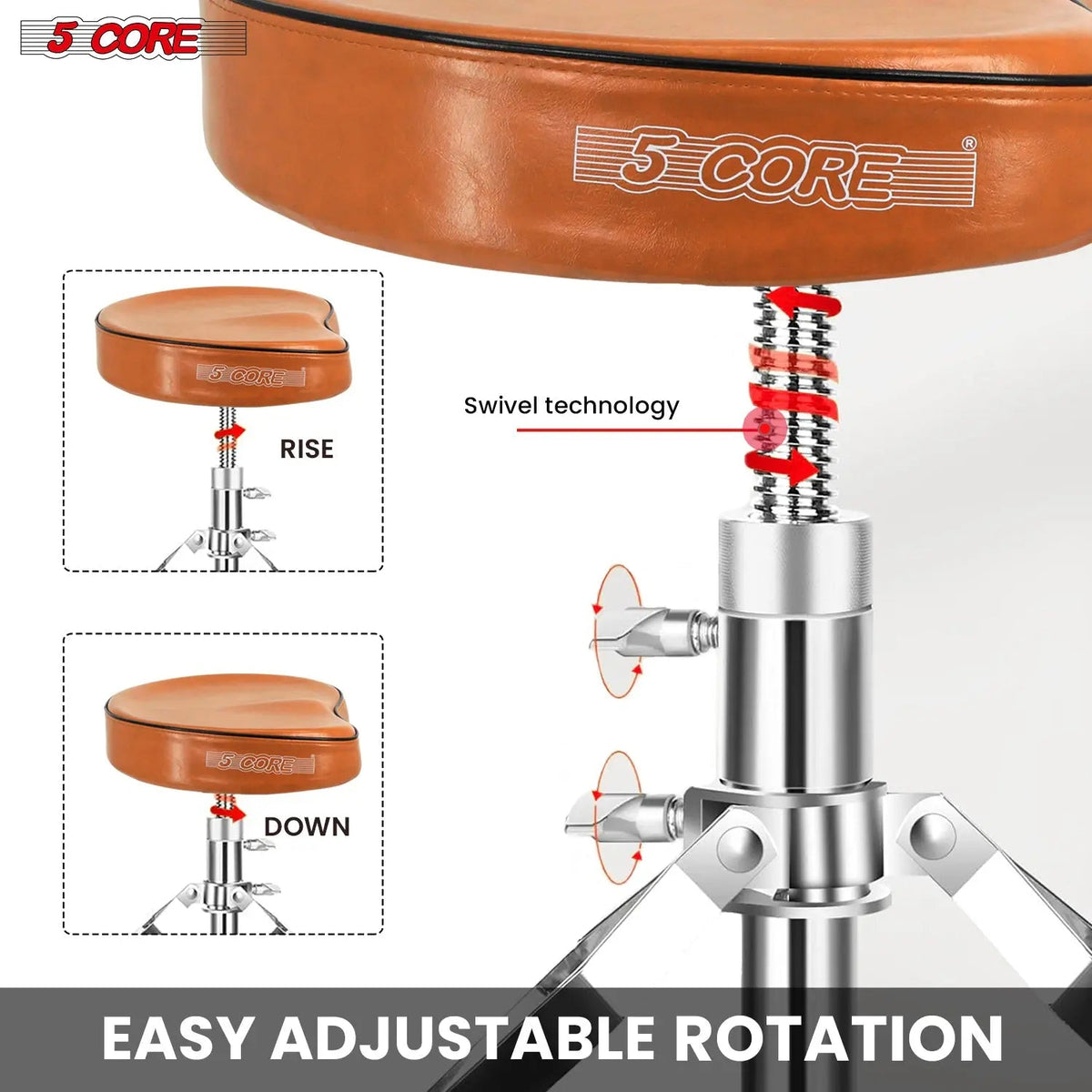 5 Core Drum Throne 4" Padded Saddle Seat Heavy Duty Adjustable Drumming Chair - HONORABLE VETERANS SOLUTIONS