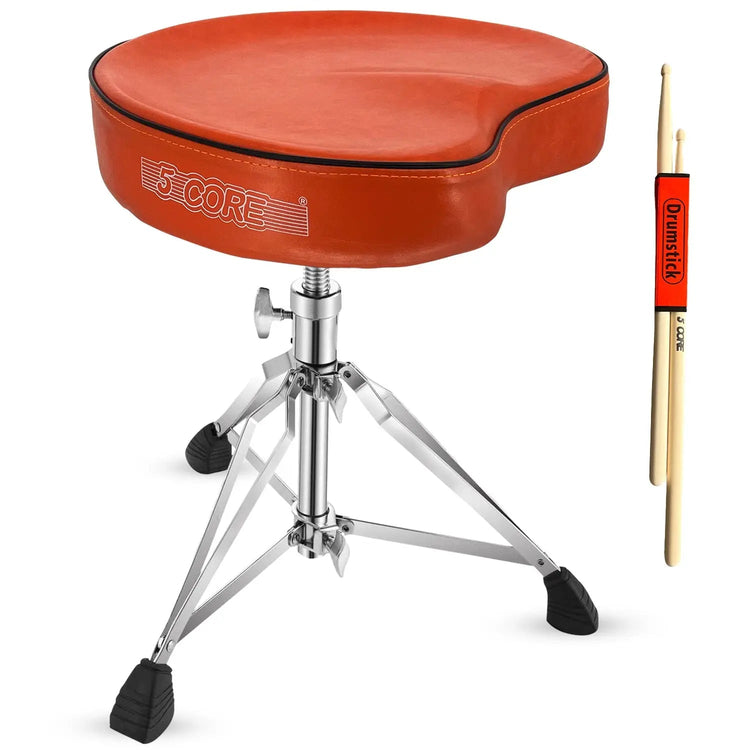 5 Core Drum Throne 4" Padded Saddle Seat Heavy Duty Adjustable Drumming Chair - HONORABLE VETERANS SOLUTIONS