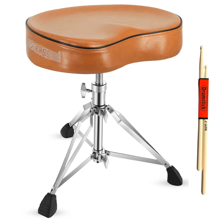 5 Core Drum Throne 4" Padded Saddle Seat Heavy Duty Adjustable Drumming Chair - HONORABLE VETERANS SOLUTIONS
