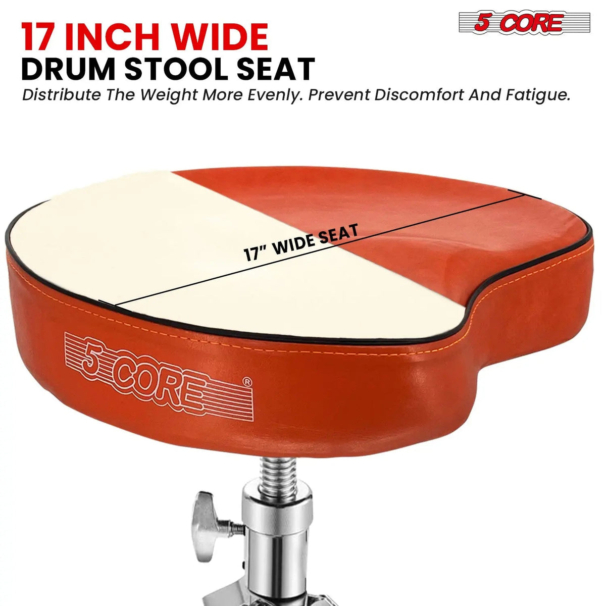 5 Core Drum Throne 4" Padded Saddle Seat Heavy Duty Adjustable Drumming Chair - HONORABLE VETERANS SOLUTIONS