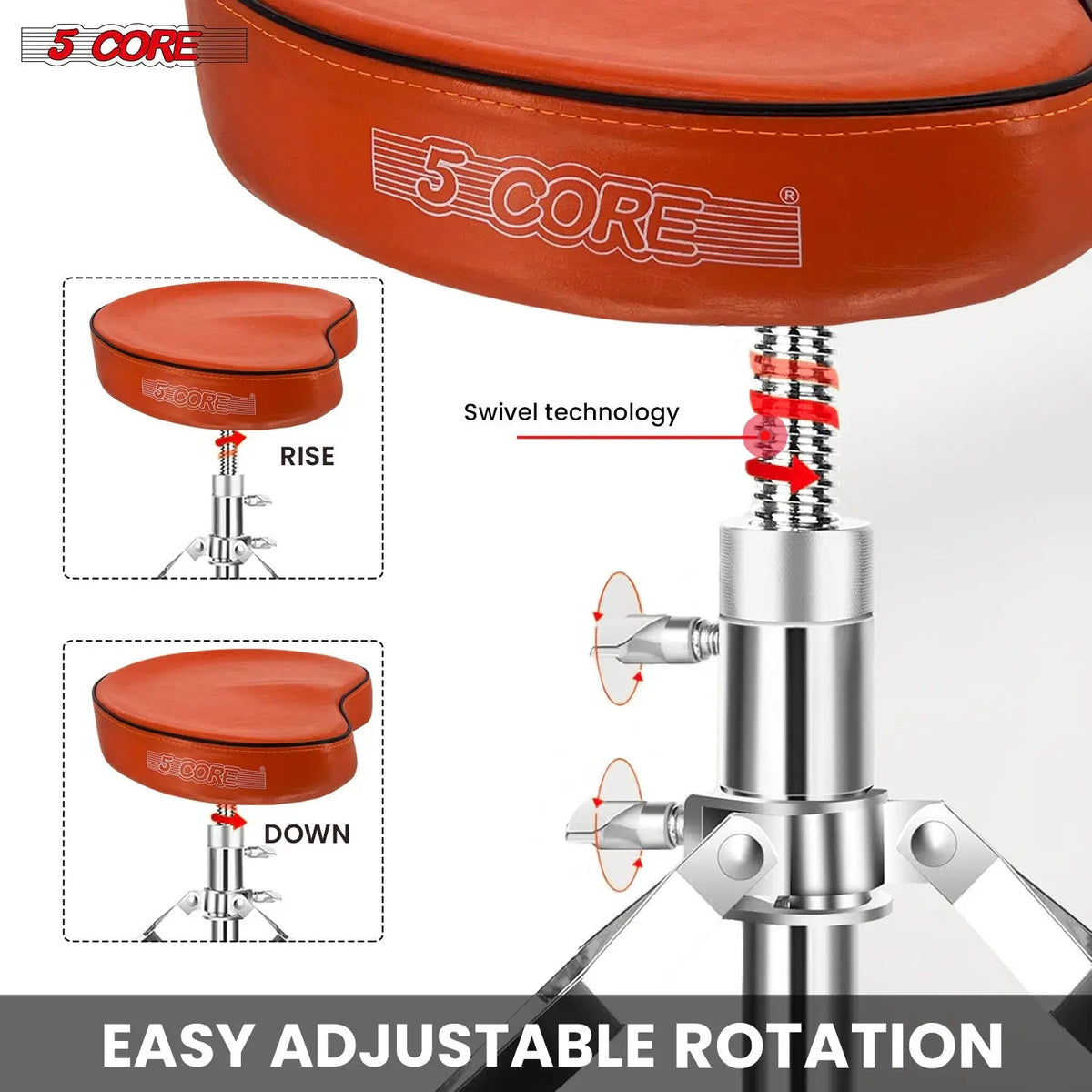 5 Core Drum Throne 4" Padded Saddle Seat Heavy Duty Adjustable Drumming Chair - HONORABLE VETERANS SOLUTIONS