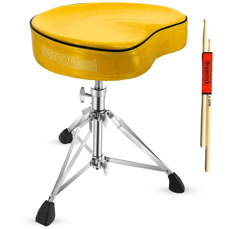 5 Core Drum Throne 4" Padded Saddle Seat Heavy Duty Adjustable Drumming Chair - HONORABLE VETERANS SOLUTIONS