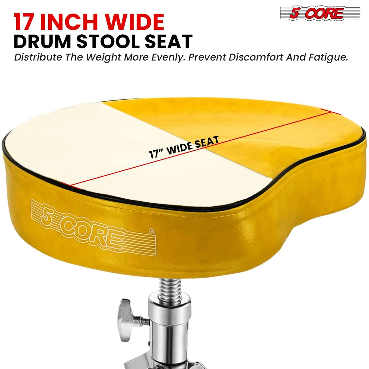 5 Core Drum Throne 4" Padded Saddle Seat Heavy Duty Adjustable Drumming Chair - HONORABLE VETERANS SOLUTIONS